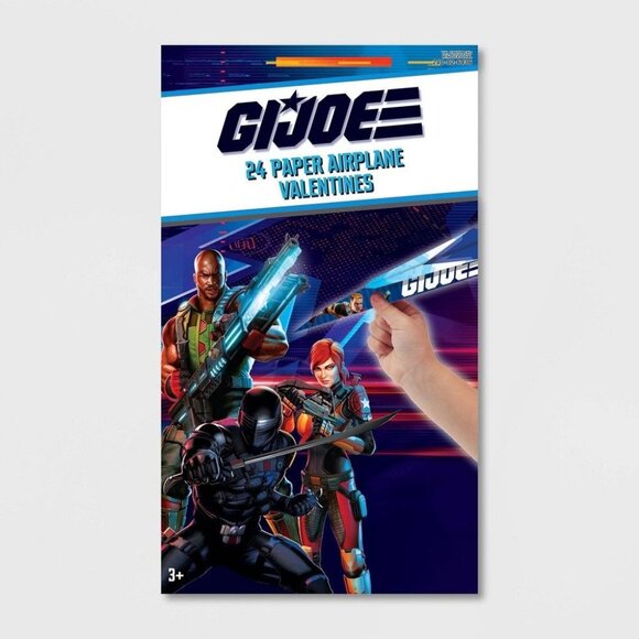 GI Joe Paper Airplane Valentines Set Of 48 Cards With 4 Heroic Designs For Kids‎ - Picture 1 of 2